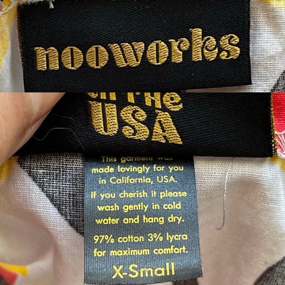 Nooworks Dancing Ladies Overalls Cotton Print XS EUC - Picture 5 of 8